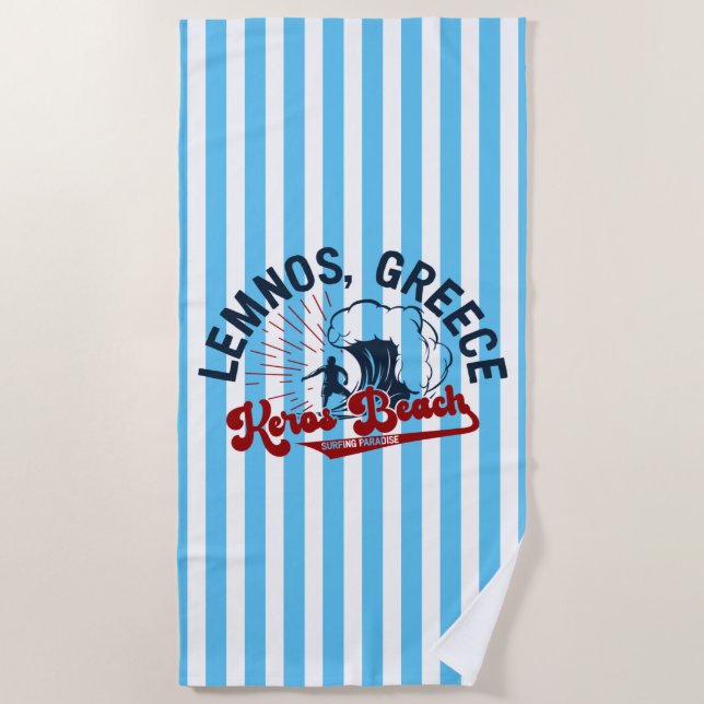 Serviette De Plage Paradis du surf : Keros Beach, Lemnos, Grèce (Devant)