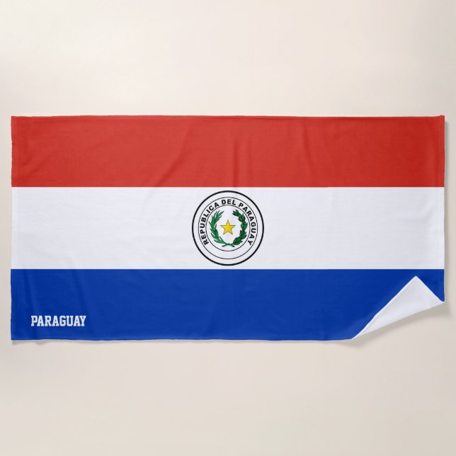Serviette De Plage Paraguay Drapeau splendide patriotique (Devant)
