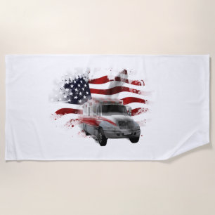Serviette De Plage Paramètre EMT Ambulance Drapeau US