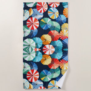 Serviette De Plage Parapluies colorés