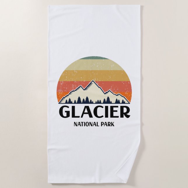 Serviette De Plage Parc national du Glacier vintage (Devant)