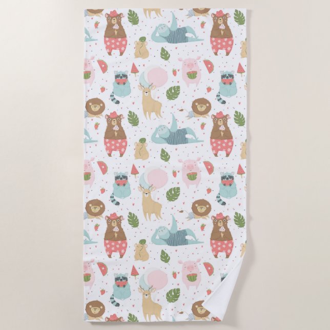 Serviette De Plage Paresse et motif d'amis (Devant)