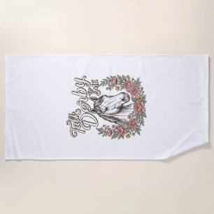 Serviette De Plage Parle Derby à Moi Fleur Cheval Vintage Chemise_1