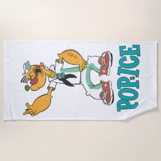 Serviette De Plage Parodie de Popeye Vintage des années 1990