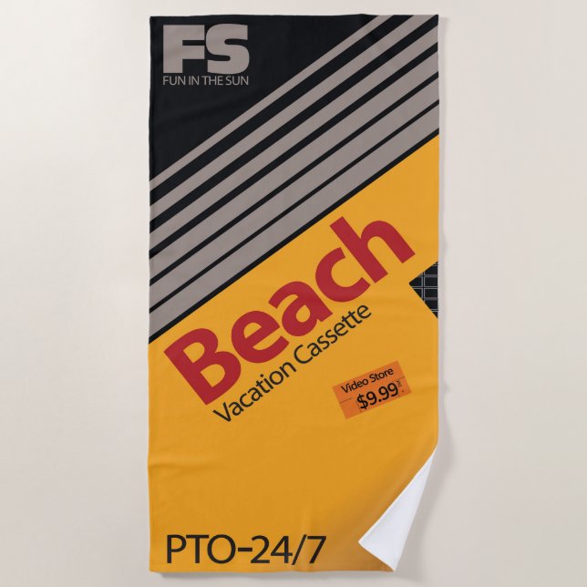 Serviette De Plage Parodie VHS Vierge 'Image Parfaite' Plage de Vacan (Devant)