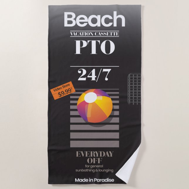 Serviette De Plage Parodie VHS vierge 'Ruban adhésif' Vacances Plage (Devant)