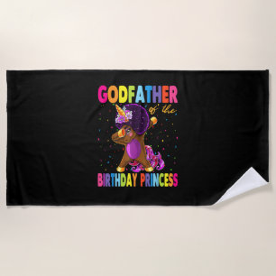 Serviette De Plage Parrain de la Licorne Afro Dabbing de la Princesse