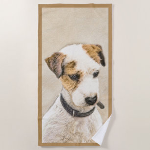 Serviette De Plage Parson Jack Russell Terrier Peinture - Chien Art
