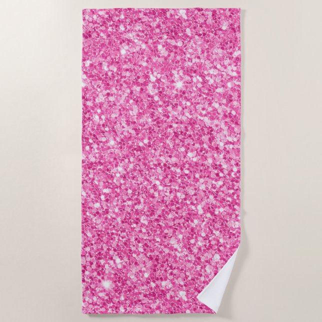 Serviette De Plage Parties scintillant Faux Rose clair (Devant)