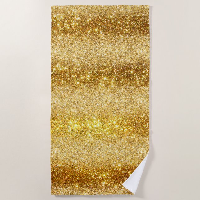 Serviette De Plage Parties scintillant Gold de luxe (Devant)