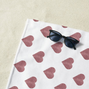 Serviette De Plage Parties scintillant Rose Gold Coeurs Arrière - pla