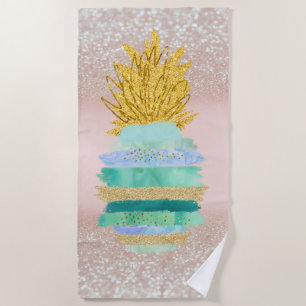 Serviette De Plage Parties scintillant verte ananas Parties scintilla