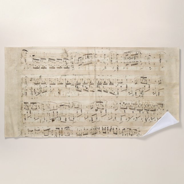 Serviette De Plage Partition antique de Chopin Manuscrit (Devant)