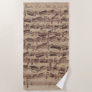 Serviette De Plage Partitions anciennes manuscrit de Bach