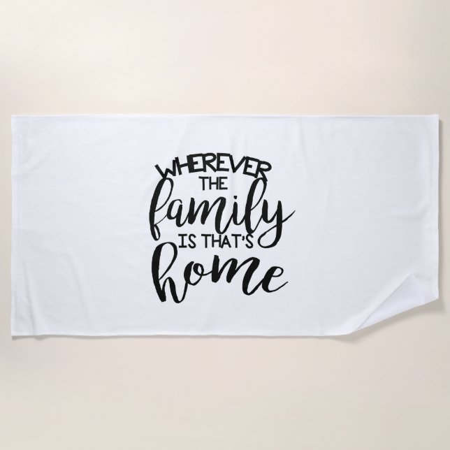 Serviette De Plage Partout dans la famille| Monogramme personnalisé (Devant)
