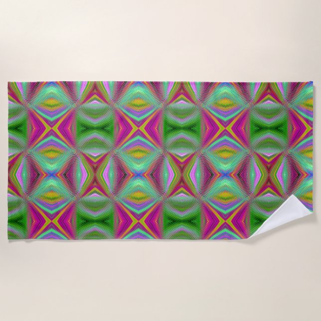 Serviette De Plage Paruline thermique psychédélique (Devant)
