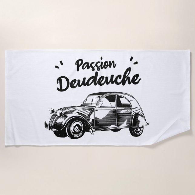 Serviette De Plage Passion deudeuche - 2CV (Devant)