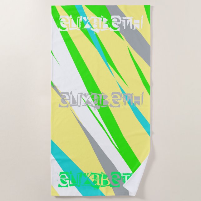 Serviette De Plage Pastel Colours Vibes positives Ajouter Nom Plage S (Devant)