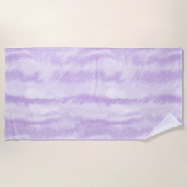 Serviette De Plage Pastel Lavender Tie-Dye Watercolor Effect (Devant)