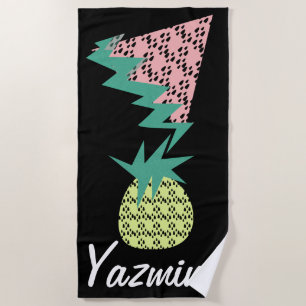 Serviette De Plage Pastèque géométrique et ananas été paillettes
