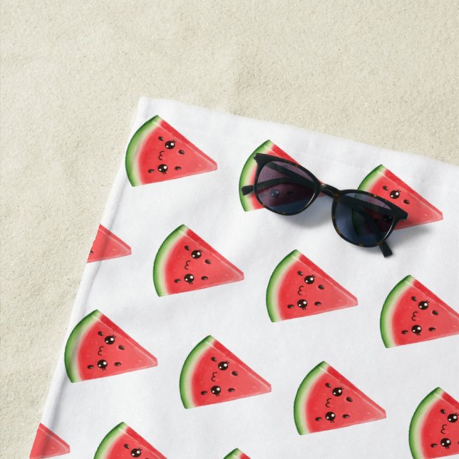 Serviette De Plage Pastèque Personnalisée Drôle Fruit D'été (En situation)