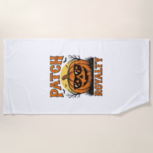 Serviette De Plage Patch de citrouille d'Halloween Vintage Jack O Lan