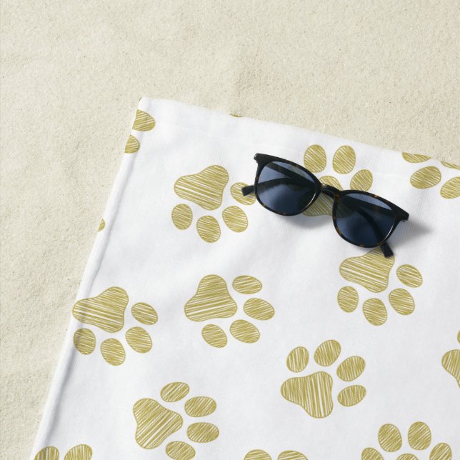 Serviette De Plage Pâtes de chien, Pâtes de chien, Pâtes d'or (En situation)