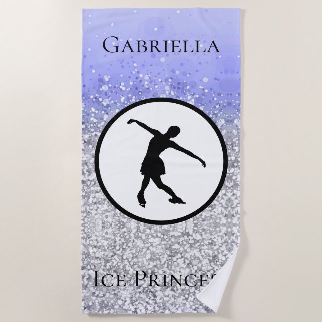 Serviette De Plage Patinage artistique "Ice Princess" Sparkle Beach T (Devant)