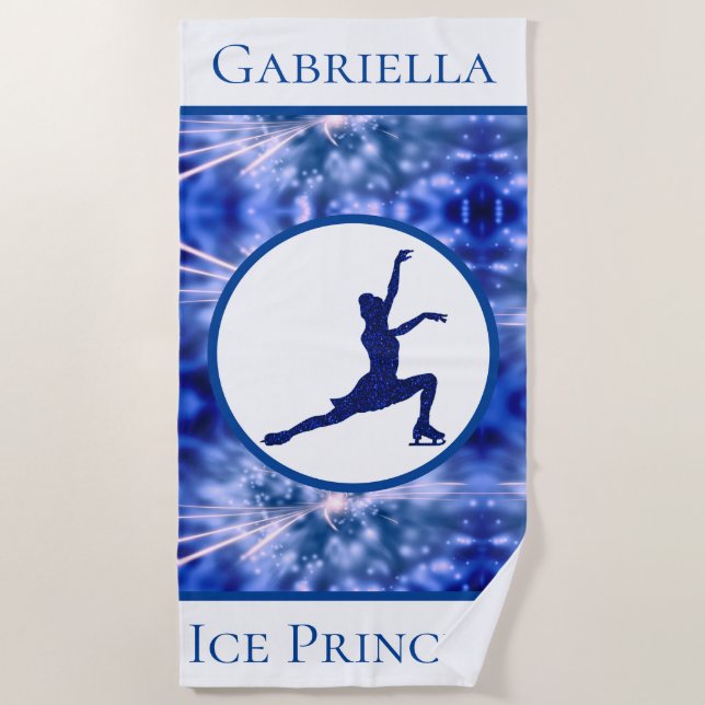 Serviette De Plage Patinage artistique "Princesse de glace" Personnal (Devant)