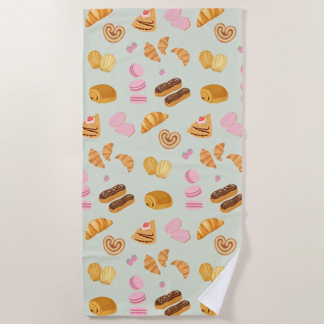 Serviette De Plage Pâtisseries à Paris (Devant)