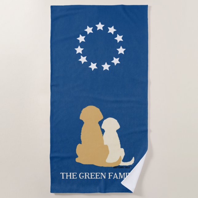 Serviette De Plage Patriotic Americana Golden Retriever (Devant)