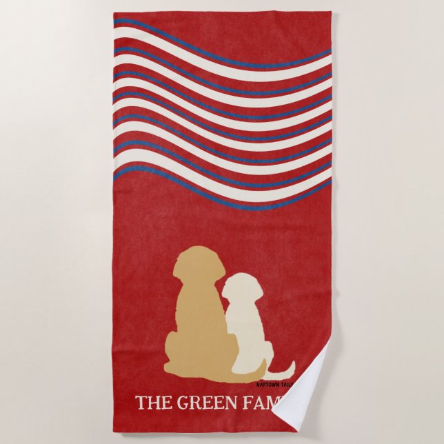 Serviette De Plage Patriotic Americana Golden Retriever Beach Towel (Devant)