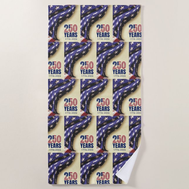 Serviette De Plage Patriotic Semiquincentennial USA 250th July 4th (Devant)