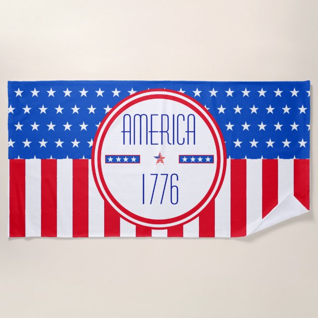 Serviette De Plage Patriotique Américain (Devant)