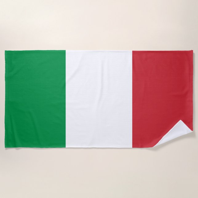 Serviette De Plage Patriotique italien de drapeau de l'Italie (Devant)
