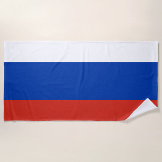 Serviette De Plage Patriotique russe de drapeau de la Russie