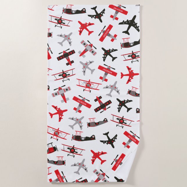 Serviette De Plage Pattern Red and Black WWII (Devant)