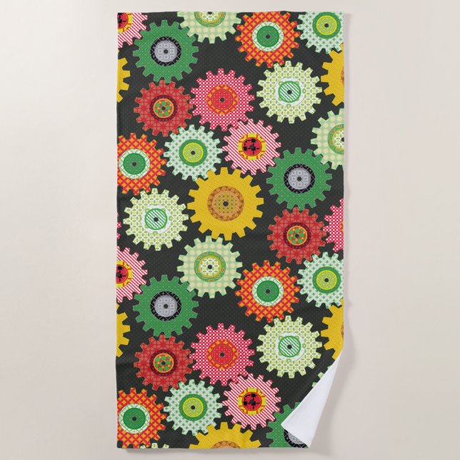 Serviette De Plage Patterned Gears (Devant)