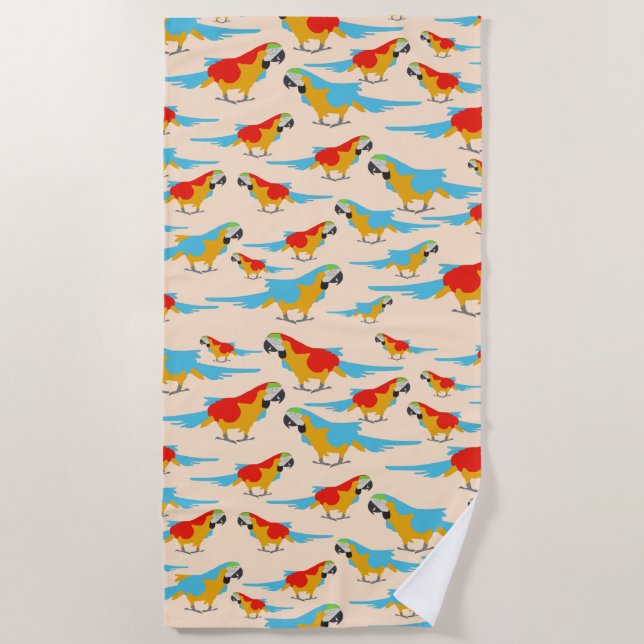 Serviette De Plage Patters du Colorful Tropical Macaw (Devant)