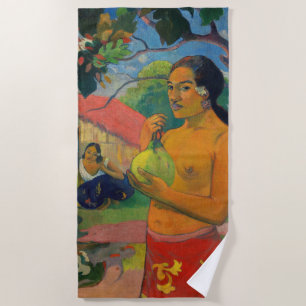 Serviette De Plage Paul Gauguin - Femme tenant un fruit