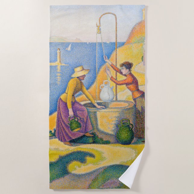 Serviette De Plage Paul Signac - Femmes dans le puits (Devant)
