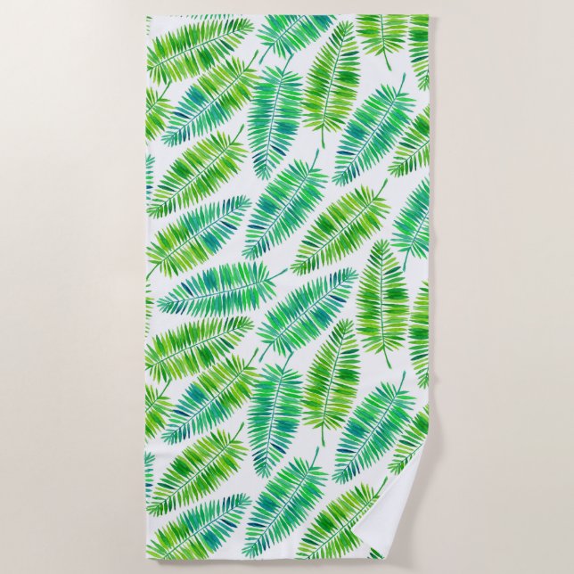Serviette De Plage Paume d'eau feuille motif (Devant)
