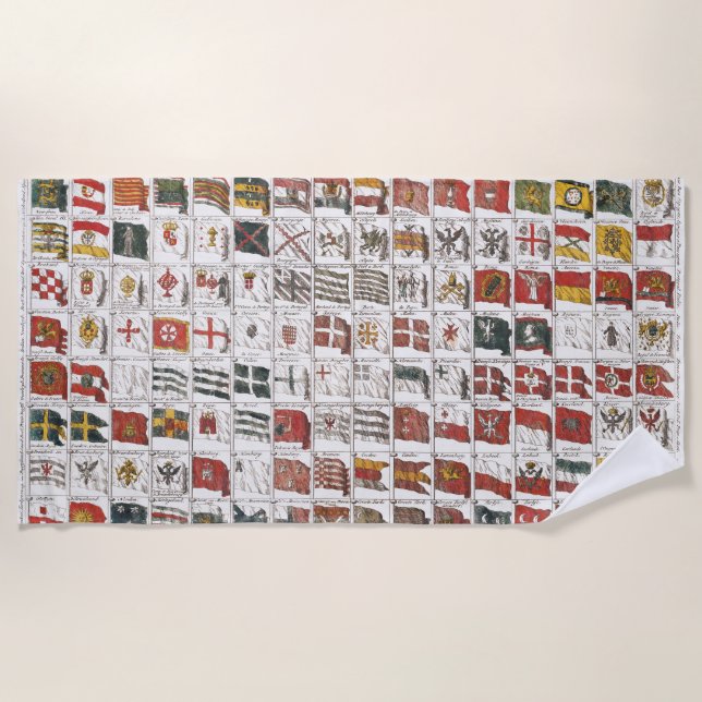 Serviette De Plage Pavillons Maritimes Anciens du Monde Poster (Devant)