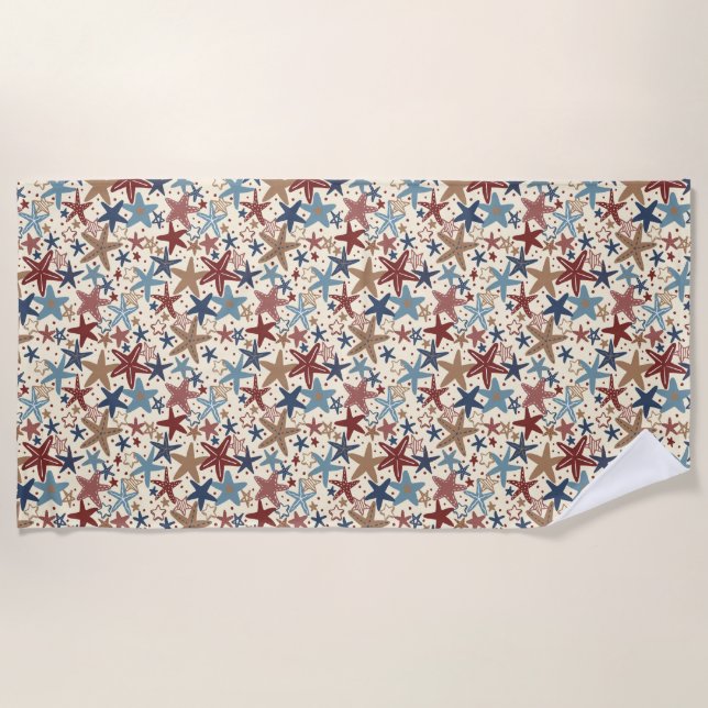 Serviette De Plage Pavoisé d'étoiles (Devant)
