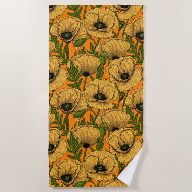 Serviette De Plage Pavot jaune (Devant)