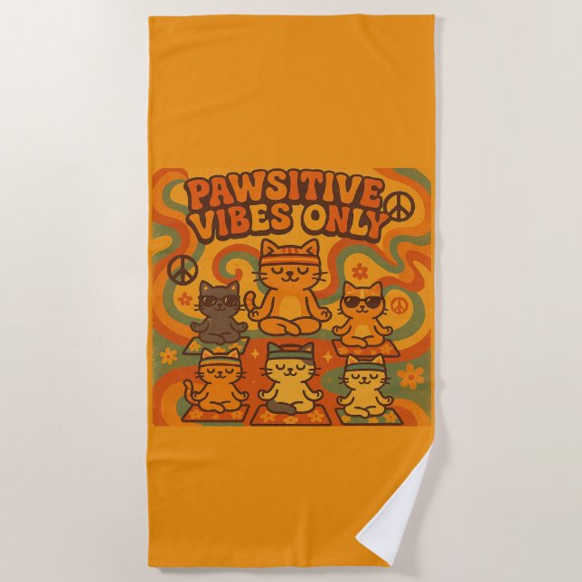 Serviette De Plage Pawsitive Vibes Only (Devant)