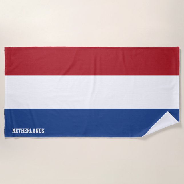 Serviette De Plage Pays-Bas Drapeau splendide patriotique (Devant)