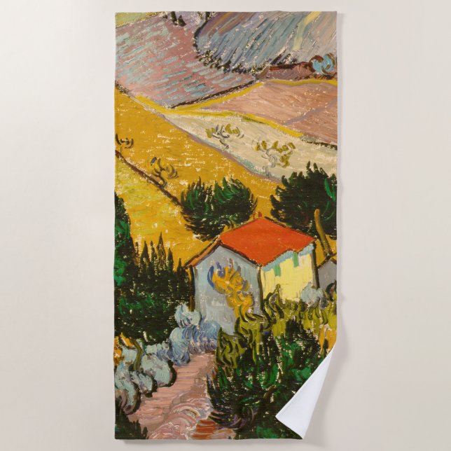 Serviette De Plage Paysage avec Maison et PloughmaVincent van Gogh (Devant)