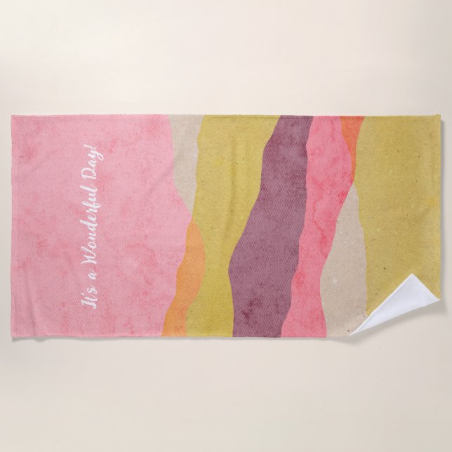 Serviette De Plage Paysage en papier calqué Abstrait dans les tons ch (Devant)