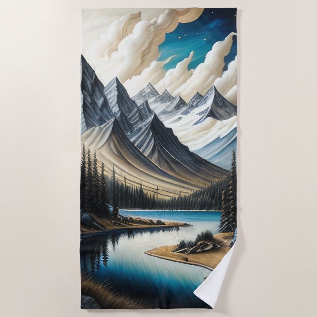 Serviette De Plage Paysage montagnard Abstrait (Devant)